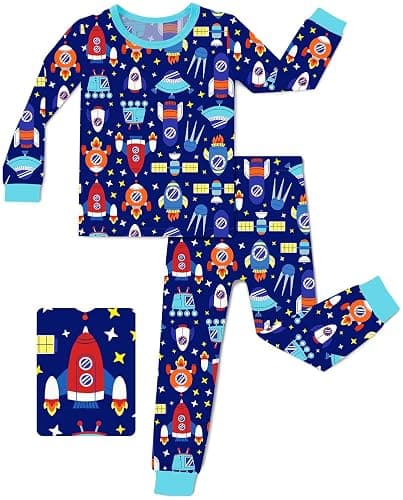 babee Reshinee Bamboo Viscose Toddler Pajamas Boys Girls Baby 12M-8Y Pjs Sets Kids 2pcs Long-Sleeve Snug fit Sleepwear - Image 1