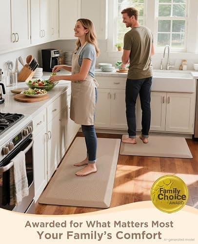 Ophanie Kitchen Mats for Floor,3/4 inch Thick,20x32 Anti Fatigue Cushioned Mat with 99+ Pairs of Anti-Slip Bottom Ridges,Kitchen Rugs,Waterproof,Comfort Ergonomic Standing Mat for Office,Home,Sink thumbnail 8