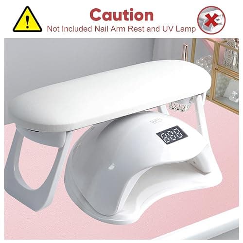 Subay Nail Art Table Mat, (MAT ONLY) Soft Microfiber PU Leather Nail Hand Rest for Nail Arm Rest Cushion, Foldable Nail Art Rest Pillow Manicure Pad Desk Mat - Pink thumbnail 2