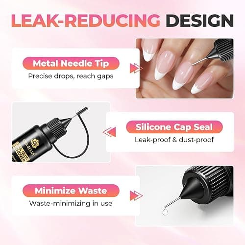 UNA GELLA 20ml*2PCS Nail Glue Remover for Press on, Multi-Functional Pinpoint Glue Remover Fast Removal Gentle Non-Acetone with Crystal Sticks for Nails Polish False Acrylic Nail Tips Home DIY thumbnail 5