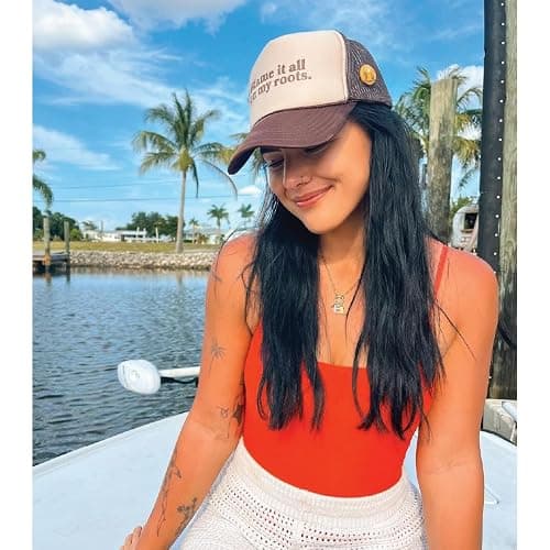 Bottom Shelf Blame It All On My Roots Funny Foam Trucker Hat Unisex with Hat Pin thumbnail 3
