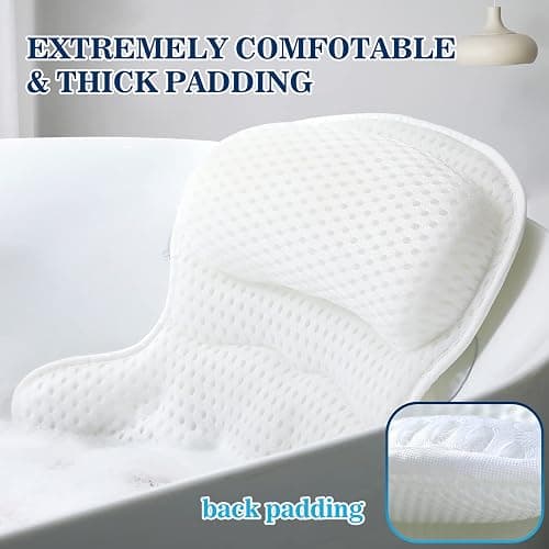 Ozyalo Bath Pillows for Tub, Luxury Bathtub Pillow for Head & Neck Support | Soft 4D Air Mesh Bath Pillow, 6 Non-slip Suction Cups, Quick-drying, Machine Washable, Wash Bag Included, Spa Gift for Women thumbnail 3
