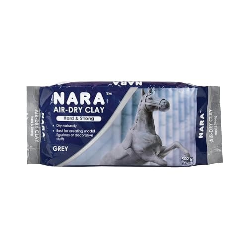 NARA Air-Dry Clay (Hard & Strong), 500g. (1.1 lbs.) Block, for Sculpting and Coating - Easy to Use (Grey) - Image 1