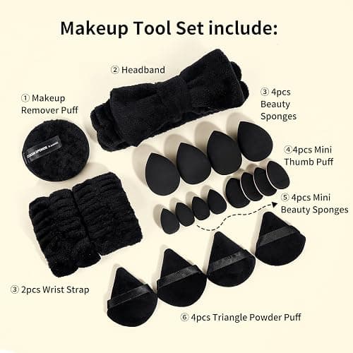 MAANGE Makeup Brush Set 38 Pcs Premium Synthetic Makeup Brushes For Foundation Powder Concealers Blush Eye shadows Make up Brushes Kits - Black thumbnail 5