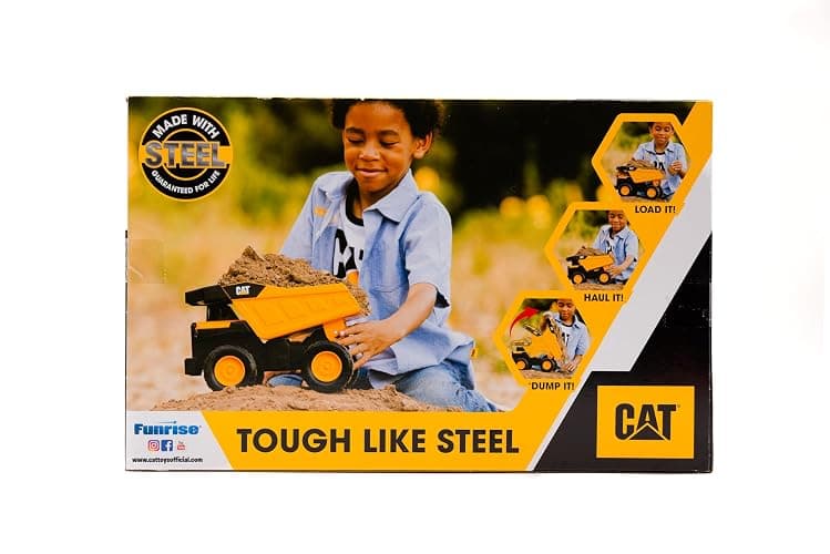 CAT Construction, Compact Steel Max Dump Truck 12" - Heavy Duty Steel Construction Toy with Realistic Working Dump Bed – Durable Vehicle for Indoor & Outdoor Play – Ages 3+ thumbnail 7