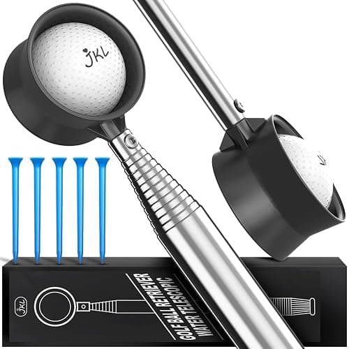 JKL 9Ft/12Ft Golf Ball Retriever for Water Telescopic, Stainless Steel Shaft, High Durability Double-Sided Ball Picker Upper Grabber, Golf Gifts for Golfers - Image 1