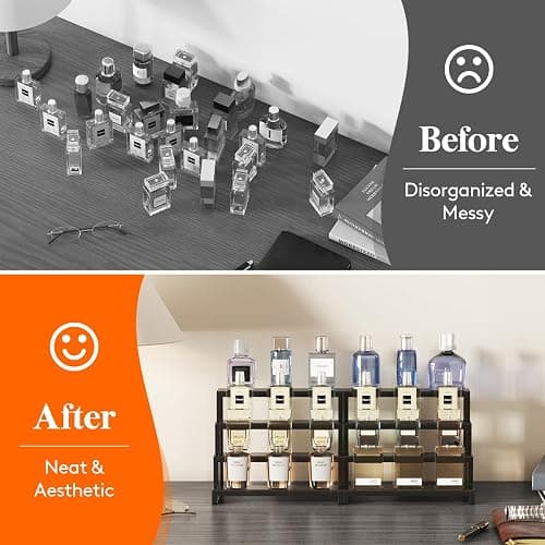 Lifewit Perfume Organizer, Cologne Stand Tool-Free Assembly, 9", 1 Pcs | Black Display Riser Shelf for Makeup, Skincare, Nail Polish, Spice, Figure, Bedroom Bathroom Counter Storage Room Decor thumbnail 6
