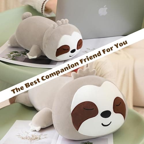 Finebee Weighted Sloth Stuffed Animals, Cute Weighted Sloth Plush, Soft Stuffed Weighted Plushie Pillow Gifts for Girls Boys(13.8" 1.6Lbs) thumbnail 7