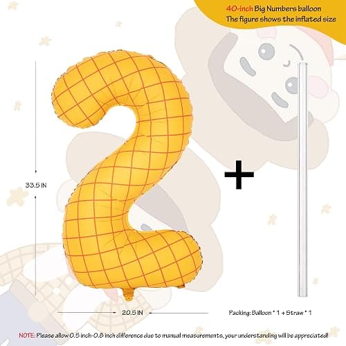 40" Matte Yellow Balloons Toy Inspired Story Theme party Supplies, Number Birthday Decoration, Cowboy Decorations Western, Cowgirl Party Balloon Digital 2 thumbnail 3