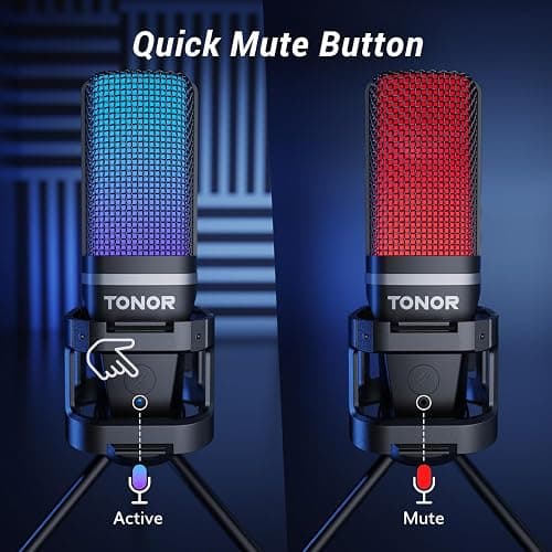 TONOR Podcast Microphone, USB Computer Mic, Cardioid Condenser PC Micro with Tripod Stand and Pop Filter for Podcasting, Streaming, Vocal Recording, PC & Laptop, 180 cm/70inch Cable, TC777 Pro thumbnail 4