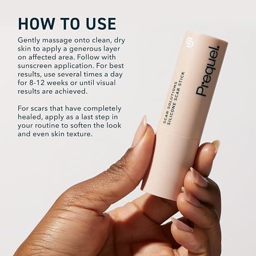 Prequel Skin Scar Solutions 60% Silicone Scar Stick. Thick Solid Velvety Film for Scars. Formula Infused with Centella Asiatica Extracts and Vitamin E. Soothing and Occlusive thumbnail 7