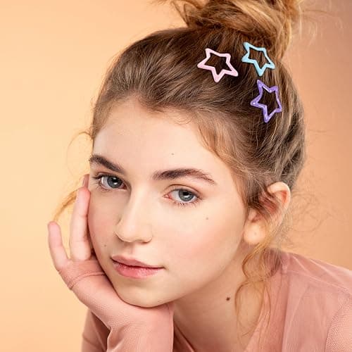 Joez Wonderful 20 Pcs Multicolor Star Hair Clips, 1.18"/3cm Metal Snap Hair Clips, Cute Star Clips Hair Barrettes, Non-Slip Fashion Hair Accessories for Women Girls (10 Colors) thumbnail 3