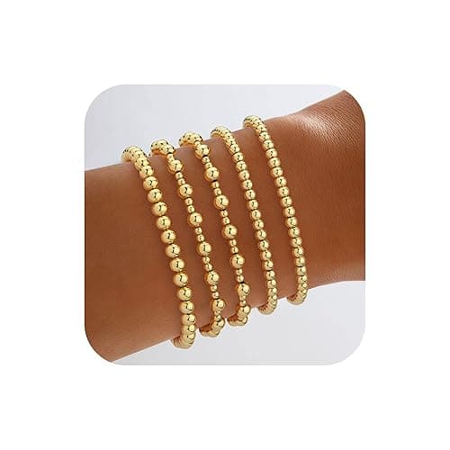 Howoo Bracelets for Women Stretch Beaded Bracelets Stackable Bead Ball Bracelet for Women Trendy Gift