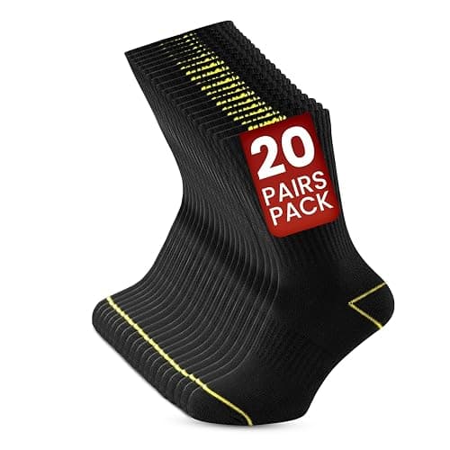 Bodygenix Men's Work Socks - Pack of 20 Breathable Heavy Duty Stretch Fit Reinforced Heel & Toe - Outdoor Multipack Performance Hiking Walking Athletic Boot Socks - Image 1