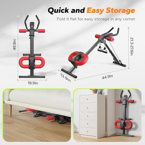 MERACH Ab Machine, Ab Workout Equipment, Adjustable Ab Trainer Machine for Abs Workout at Home Gym, Foldable, Knee Protection, Abdominal Trainer for Stomach Workout thumbnail 5