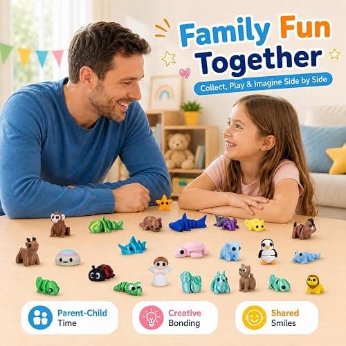 pkaoakyo 200 PCS Mini 3D Printed Animals Bulk, Articulated Animal Figurines Set, Flexible Fidget Toys, Desk Pets for Kids Party Favors, Classroom Rewards and Goodie Bag Stuffers thumbnail 8
