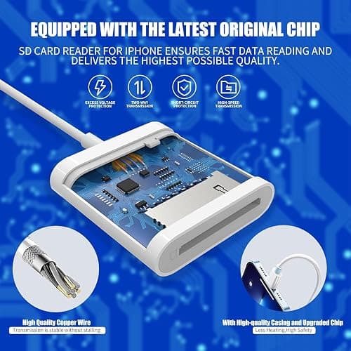 USB C SD Memory Card Reader, Type C Camera Adapter Trail Viewer for iPhone 17/ iPhone 16/15/ iPad MacBook/Air/Pro iMac/Samsung Galaxy Android thumbnail 4