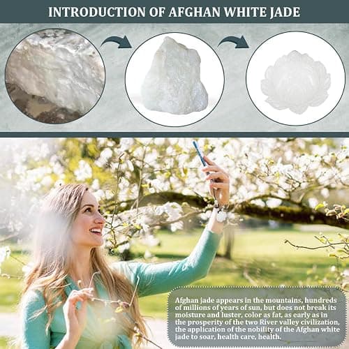 YOLUFER Cell Phone Strap Jade Lotus Flower Charm Beads Cell Phone Strap Hanging Lucky Charm Afghan White Jade Lotus Decoration Portable Hanging Lanyard for Men Women Outdoor Work thumbnail 6