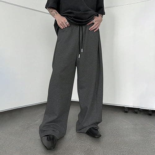 Baggy Sweatpants Men Wide Leg Sweats Pants Loose Cotton Open Bottom Joggers with Pockets Y2k Tall Trousers Streetwear thumbnail 4