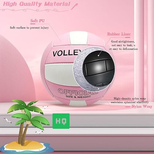 Stavanicen Volleyball Official Size 5 Volleyball for Indoor Outdoor, Soft Touch Volleyballs for Adults Beach Play Pool Game Gym Training Play, Durable Design, with Ball Pump thumbnail 6