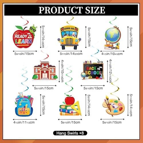 Welcome to 3rd Grade Banner Glitter First Day of 3rd Grade Banner | Back to School 3rd Grade Classroom Decor, Included 1 Garland and 16 Hanging Swirls, Pre-Strung Banner, Easy to Hang thumbnail 4