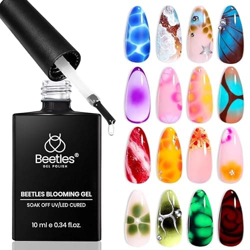 Beetles Blooming Gel, Blooming Gel Nail Polish Clear Uv Led Blossom for Spreading Effect Marble Natural Stone Watercolor Floral Print Soak off Diy Summer Nail Art Design Manicure Gifts for Women - Image 1