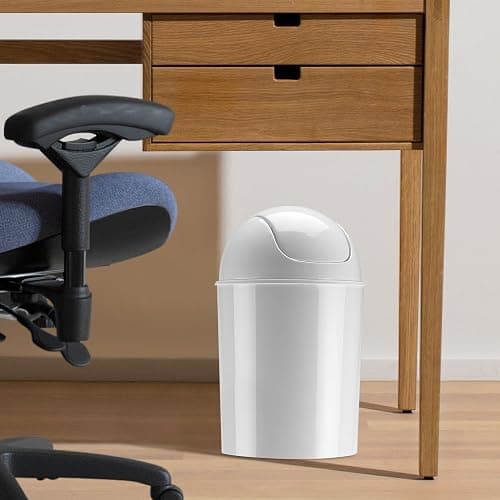 Umbra Mini Waste Can 1-1/2 Gallon with Swing Lid, White, 1 - White thumbnail 2