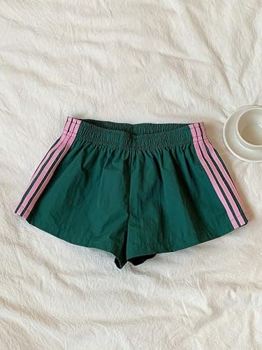 MakeMeChic Women's Striped Summer Shorts Workout Running Shorts Mini Micro Sweat Track Shorts Gym Athletic Wear thumbnail 7