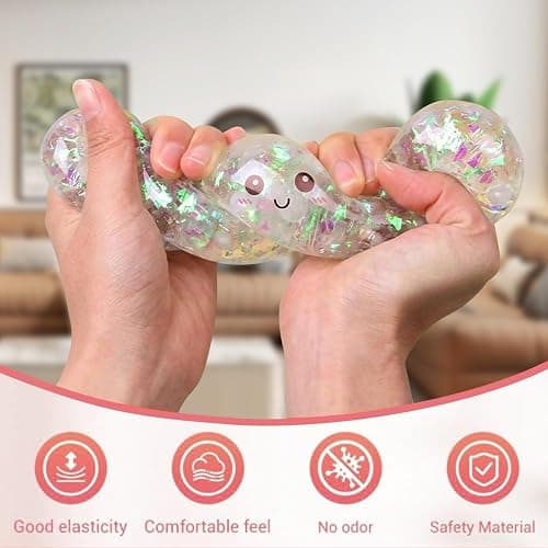 Glitter Dumpling, Glitter Dumpling Squishy with Box,Dumplings Stress Balls Fidget Sensory Balls,Dumplings Sensory Squeeze Toy for Stress Relief thumbnail 9