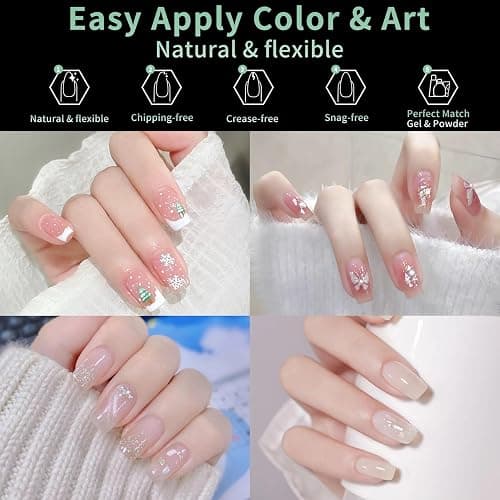 Extra Short Square Nail Tips, 216pcs Acrylic Fake Nails Soft Gel Nail Tips, Full Cover Pre-Shaped Matte Clear Press on Nails for Extension, Diy at Home Manicure 12 Sizes thumbnail 3