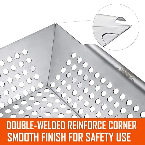 3 Pack Grill Baskets for Outdoor Grill, Heavy Duty Stainless Steel Vegetable Grill Basket, Grilling Basket for Veggies, Grilling Accessories for All Grills & Smokers - Grilling Gifts for Men thumbnail 4