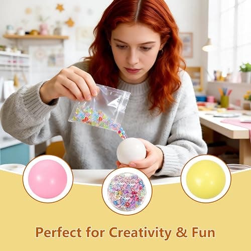 DIY Stress Ball Making Kit - 14 TPR Skins - Immersive Asmr Ball Squishy kit- Craft Kits Stress Balls - Handmade Make Your Own Fidget Stress Balls Kit for Adults - Crunchy Relaxing thumbnail 7
