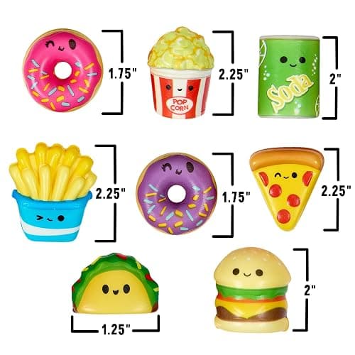 Playbees Mini Squish Fast Food Toys - 10 Pack - Assorted Designs Slow-Rise Stress Relief Toys for Kids, Mini Fidget Toys for Sensory Play, Party Favors, Junk Food Goodie Bag Fillers for Boys & Girls thumbnail 2