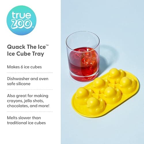 TrueZoo Quack the Ice Duck Ice Cube Tray, Easy Release Silicone Mold for Whiskey, Cocktails, Iced Tea, Jello Shots, Chocolates, Frozen Treats, Novelty Kitchen & Home Bar Gifts, Set of 1, Yellow thumbnail 4