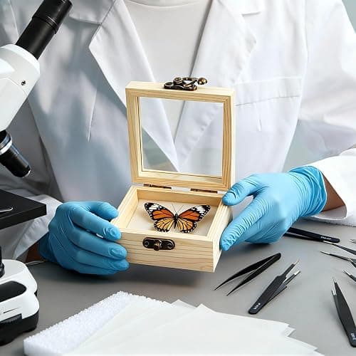 Spiareal 55 Pcs Insect Specimen Tools Kit Include 3.54 x 3.54 x 1.77 in 8 Pcs Display Case Box 6 Foam Pinning Board 3 Tubes Pins 6 Tweezers Butterfly Insect Pinning Kit Entomology Collection Supplies thumbnail 5