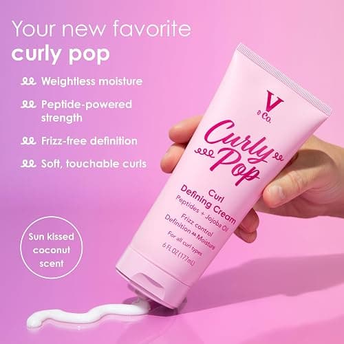 V&Co. Beauty Curly Pop Curl Defining Cream – Curl Cream for Curly Hair, Anti Frizz & Moisturizing Hair Care with Peptides & Jojoba Oil – Defines Curls, Enhances Elasticity & Adds Hydration – 6 oz thumbnail 3