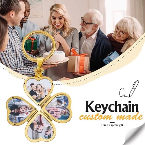 Personalized Photo Keychains Custom Keychain with Picture Locket Keychain Gifts for Boyfriend Girlfriend thumbnail 7