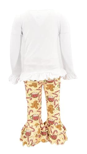 Unique Baby 2 Piece Girls Double Ruffle Leggings and Long Sleeve Shirt Clothes Set Kid and Toddler Girl Outfit thumbnail 4