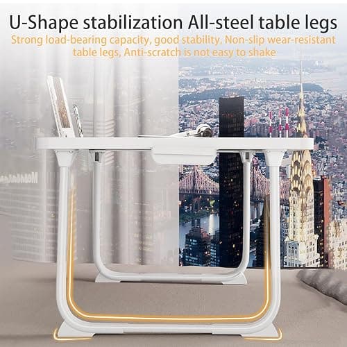 Laptop Desk for Bed, Laptop Bed Tray Table, Foldable Laptop Table with Storage Drawer and Book Stand, Laptop Bed Table for Writing Working Reading (Gray) thumbnail 5