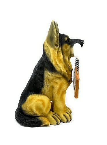 Nature's Mark German Sheperd Dog Puppy Statue with Reversible Welcome Sign and Go Away Sign Resin Garden Decor 12" H thumbnail 6