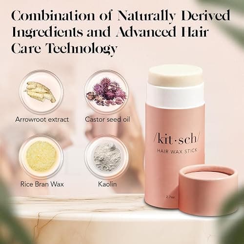 Kitsch Hair Wax Stick for Women & Men - Anti-Frizz and Fly Away Hair Tamer, No Residue Hair Finishing Stick | All Day Hold Styling Product - 2.7 oz thumbnail 7