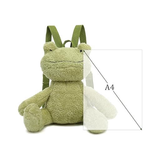 Bycobecy Cute Frog Stuffed Animals Backpack for Women, Kawaii Frog Plush Backpack Fluffy Bag Novelty Purse with adjustable Strap (Green) thumbnail 4