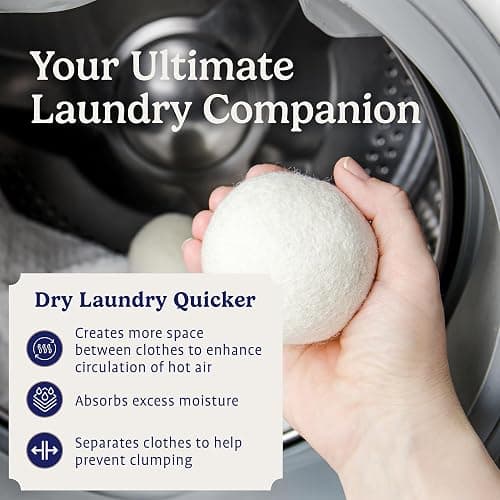 Handy Laundry Wool Dryer Balls - Natural Fabric Softener, Reusable, Reduces Clothing Wrinkles and Saves Drying Time, Better Alternative to Plastic Balls and Liquid Softener (Pack of 4) thumbnail 4