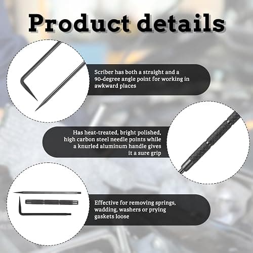 FdcLixuvol Double Pointed Scriber, 10 Inch Metal Scribe Tool Carbide Scribe Steel Point for Welding Marking Pen Glass Metal Sheet Ceramics (Black) thumbnail 4