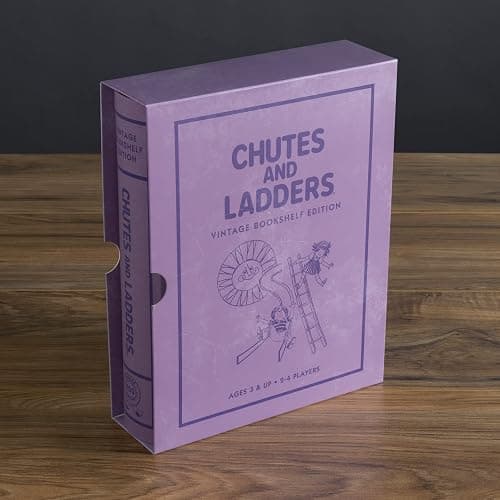 WS Game Company Chutes and Ladders Vintage Bookshelf Edition, Decorative Library Case with Slipcover, Nostalgic 1979 Design, Family Board Games for Collectors & Kids Ages 3+ thumbnail 4