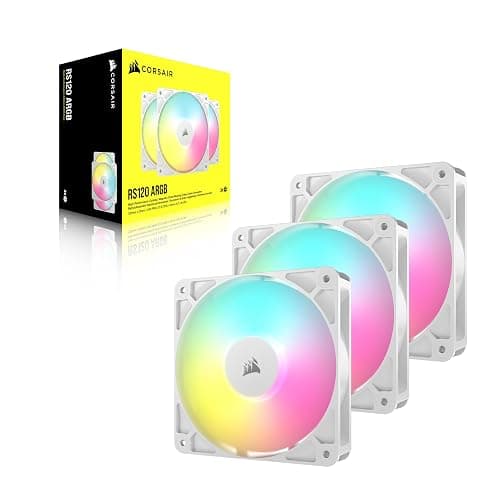 CORSAIR RS120 ARGB 120mm PWM Fans – Daisy-Chain Connection – Low-Noise – Magnetic Dome Bearing – Triple Pack – White thumbnail 9
