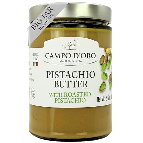 Campo D'Oro - Italian Pistachio Butter Cream, Big Jar 21.2 oz (600g), Famil Size, Sicilian Rich & Nutty Pistachio Spreand Cream for Dubai Chocolate Bars, Product of Italy - Image 1