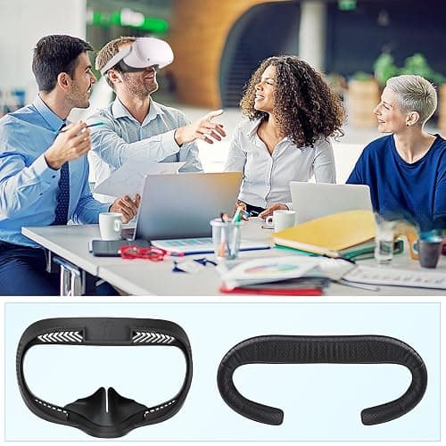 Compatible with Oculus Quest 2 Face Pad Replacement - VR Face Interface Bracket with Light Blocking Nose, VR Breathable Holes Leather Face Pad Cover Cushion Protective for Meta Quest 2 Accessories thumbnail 7