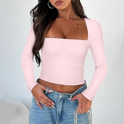 Geagodelia Women's Long Sleeve T-Shirt Ladies Sexy Crop Top Y2K Fashion Aesthetic Clothes Going Out Outfit Streetwear Spring Summer thumbnail 3