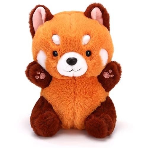 Riuhot Cute Red Panda Plush Toy - Stuffed Animal Gift for Girlfriend, Kids Birthday - 9" Red Panda thumbnail 4